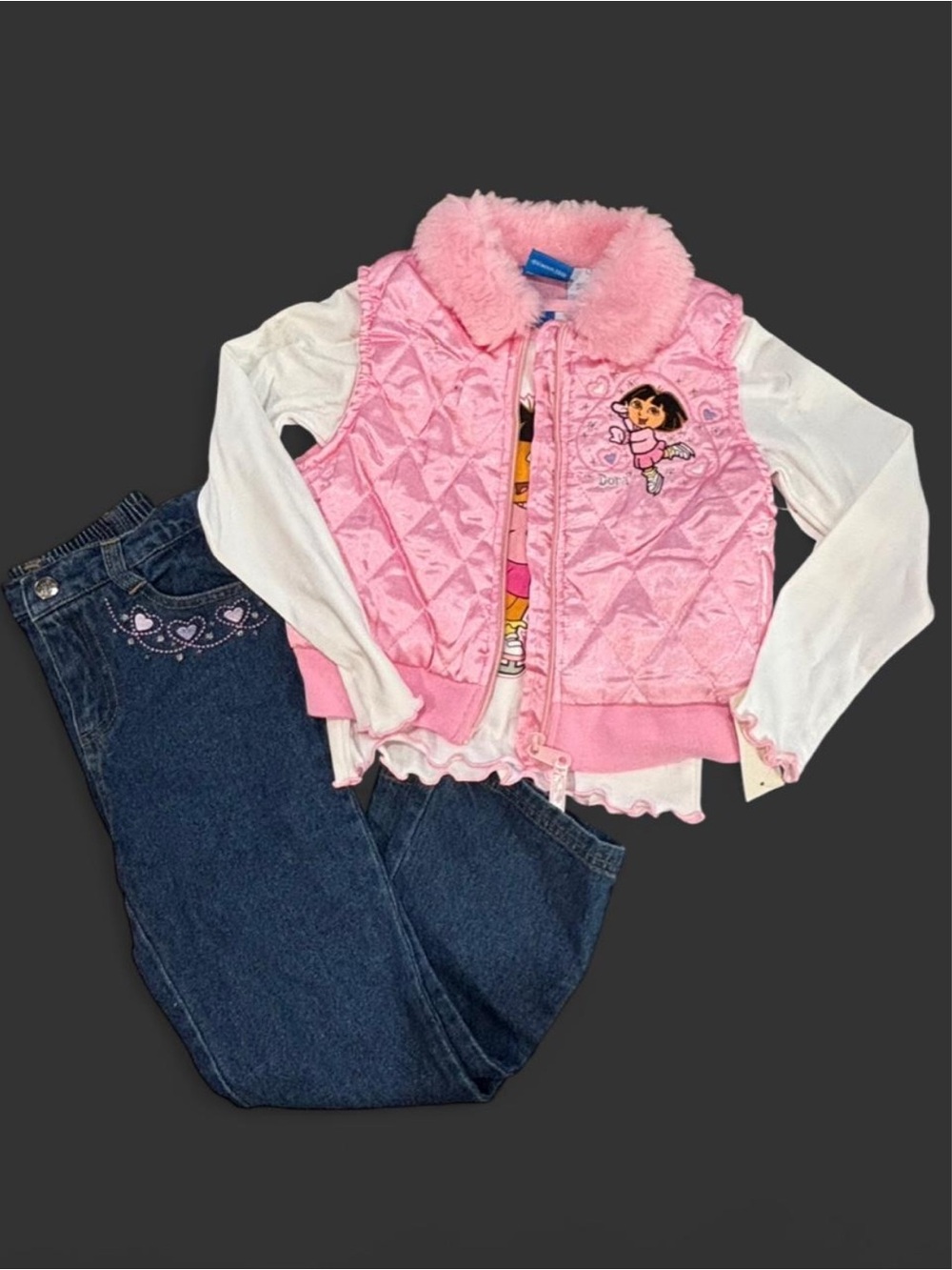 2006 Vintage Dora the Explorer pink quilted set NWT size 5